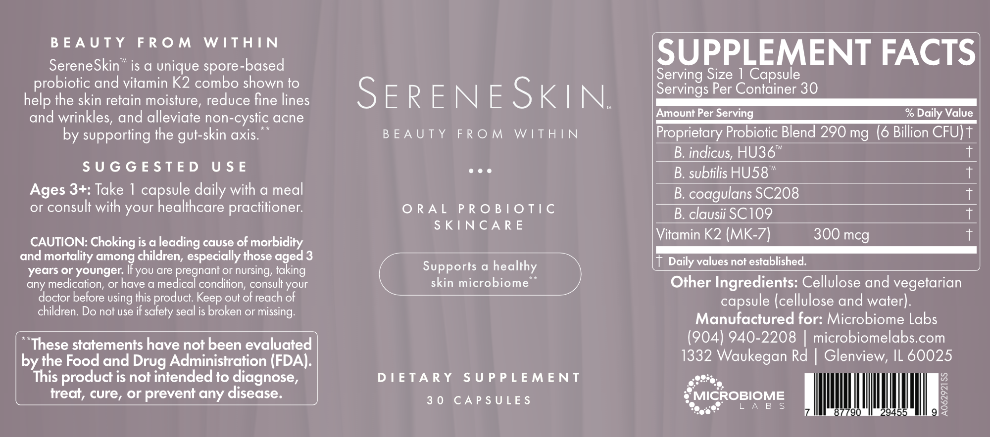 SERENESKIN (Specific strain for skin)
