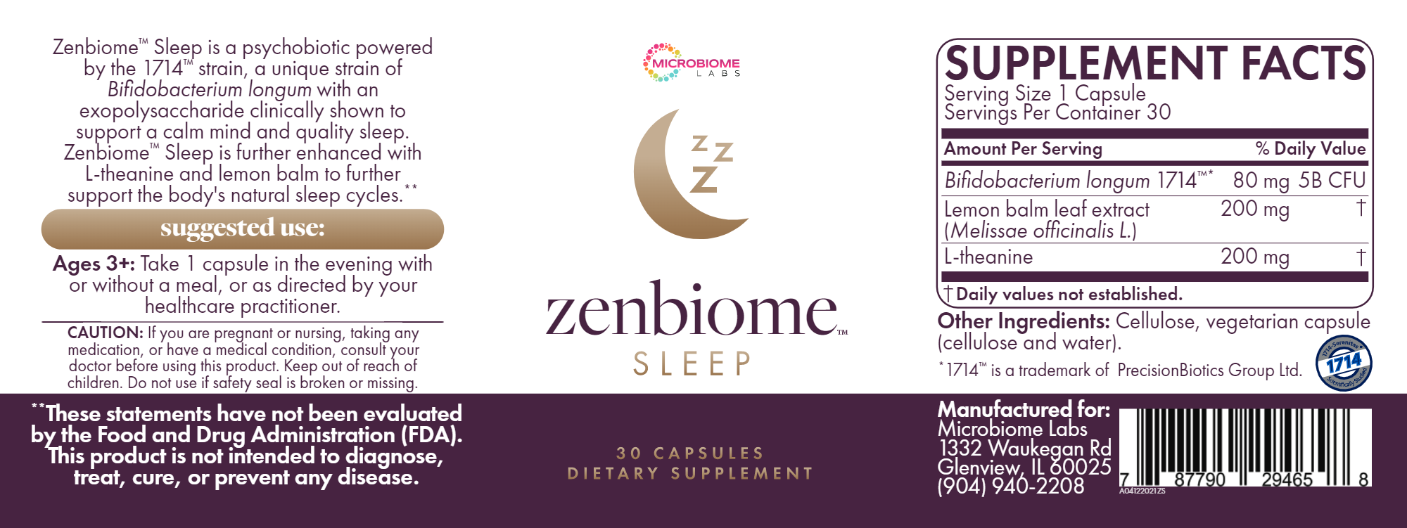 ZenBiome Sleep (Specific strain targeting sleep)
