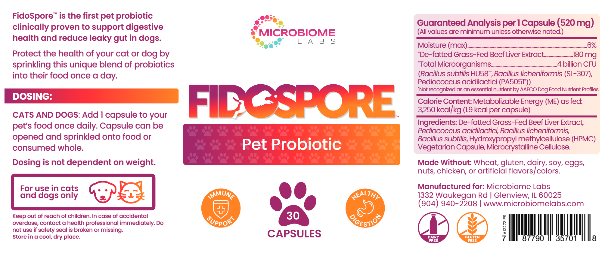 FIDOSPORE (Optimal Dog & Cat Gut Health)